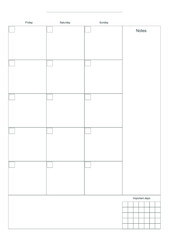 Simple template of planner sheets, vector
