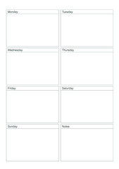 Simple template of planner sheets, vector