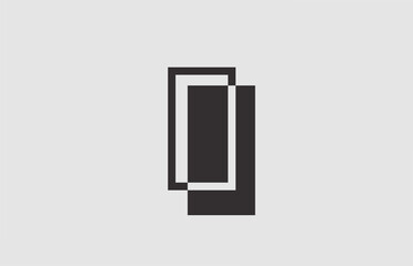 geometric black white I alphabet letter logo icon for business. Simple design for company