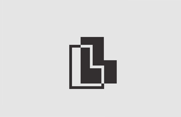 geometric black white L alphabet letter logo icon for business. Simple design for company