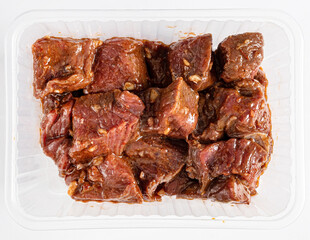 beef kebab on the white background