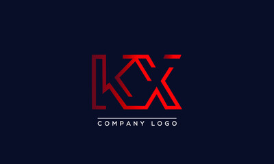 Creative letter KX or XK  Logo Design Vector Template. Initial Letter KX Logo Design
