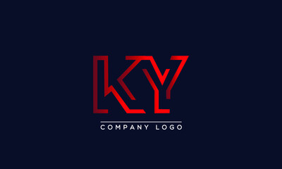 Creative letters KY or YK Logo Design Vector Template. Initial Letters KY Logo Design