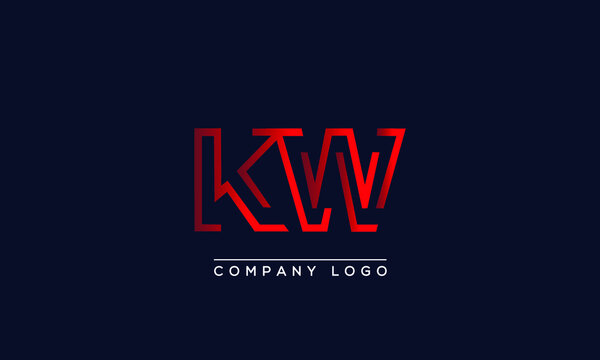 Creative letter KW or WK Logo Design Vector Template. Initial Letter KW Logo Design