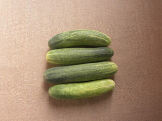 Green color whole raw Cucumbers