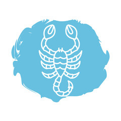 scorpio zodiac sign block style icon