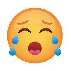 crying emoji face classic flat style icon