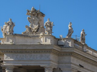 Fototapeta na wymiar Vatican City, 23 February, 2019:Sculpture of St. Peter's Basilica