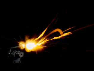 Realistic shotgun shot with muzzle flash