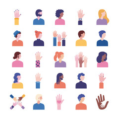 bundle of diversity people set icons