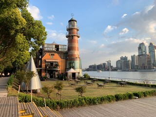 Phare au bord du fleuve à Shanghai, Chine