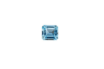 macro stone mineral faceted aquamarine on a white background