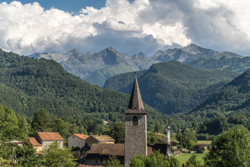 Fototapeta na wymiar Ercé southwest France village in the Ariege pyrenees mountains 
