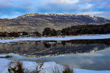 lake and mountains