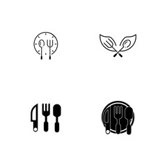 Fork, knife and spoon icon design