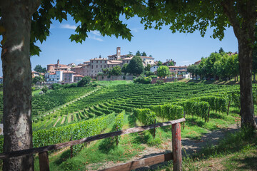 Beautiful Italian landscape. Neive town view from Langhe,Italian landmark. Unesco world heritage...