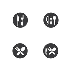 Fork, knife and spoon icon design