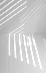 Nautral light through window on white paint & gloss texture. Wide angle product photography or interior design resource element
