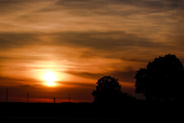 sunset in the mountains