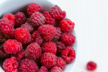 Red Raspberry In Plate