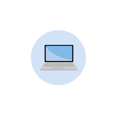 Laptop color icon. Notebook flat illustration