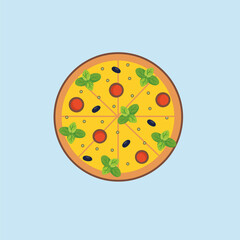 Tasty pizza illustration. Italian pizza icon
