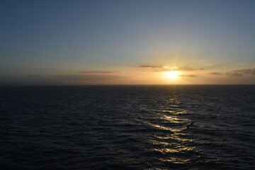 sunset over the UK Atlantic ocean