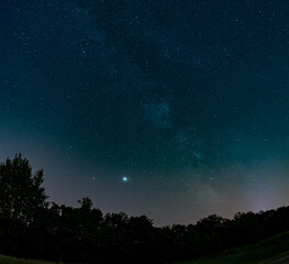 Squared format of the milky way above Pruhonice near Prague in Czech republic