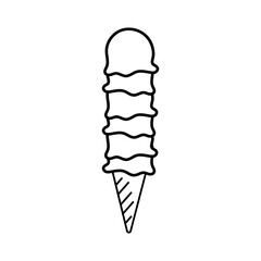 ice cream pile cone line style icon