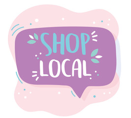 support local business, shop small market hand drawn text promotion