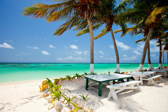 Beautiful tropical beach at Caribbean