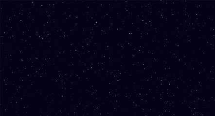 Abstract night sky, white sparkles on a dark blue background. Fireflies flying in the darkness. Silver stardust light effect. Vector illustration.