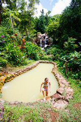 Little girl at waterfall