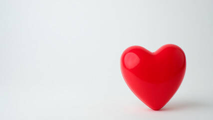 red heart on white background . symbol of love, care ,health and organ donation.