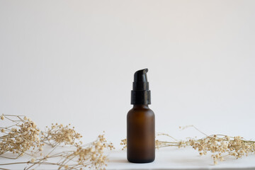 skincare white bottle and dropper for mockup and branding.