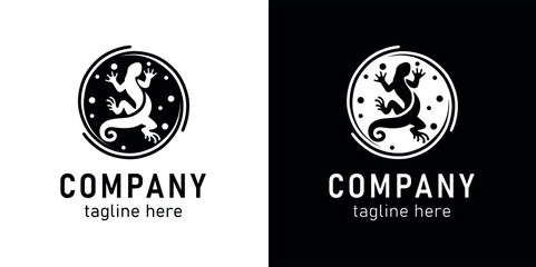 Creative lizard logo in magic style