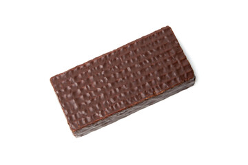 Wafer in chocolate isolated on white