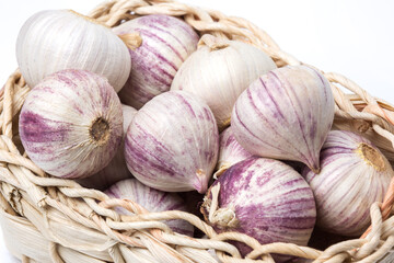 Garlic isolated on white background close-up