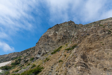 Scenic rock formation at the Sand Dune near Point Mugu, Southern California