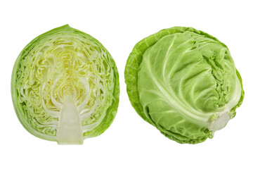 Fototapeta premium White cabbage isolated on white background close-up