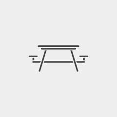 Camp table vector icon sign symbol