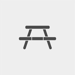 Camp table vector icon sign symbol