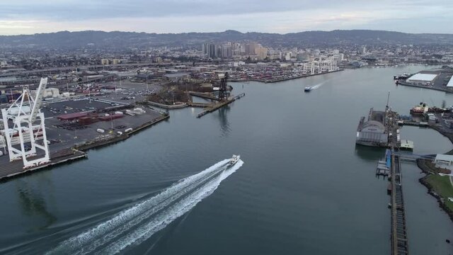Oakland California Shipping Docks and Industrial area