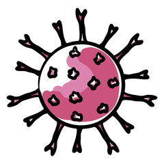 Hand-drawn coronavirus colored
