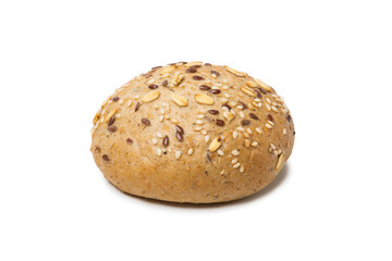 Oat bun isolated on white background