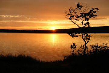 Plakat Sunset over the Lake.