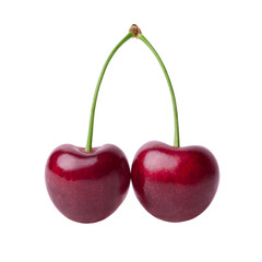 Ripe sweet cherry isolated on white background