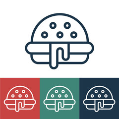 Linear vector icon with burger