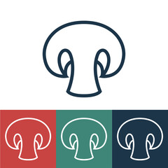 Linear vector icon with champignon