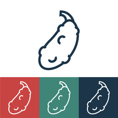 Linear vector icon with cucumber